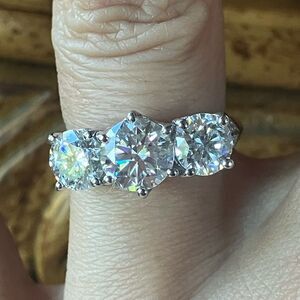 Authentic Moissanite Sterling Silver Ring Size 6